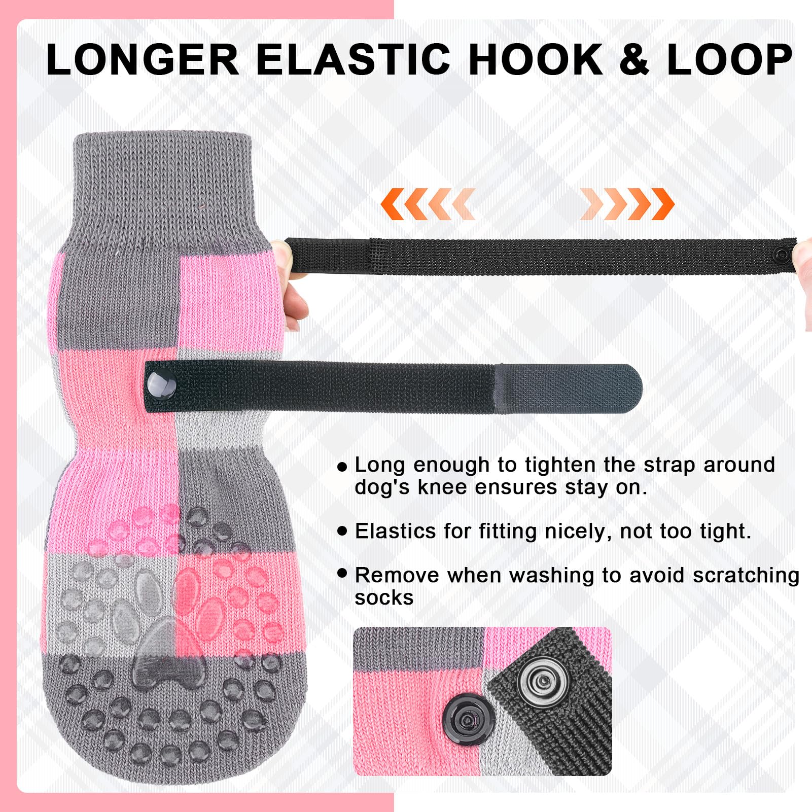 Beautyzoo Non Slip Dog Socks To Prevent Licking Paws, Dog Shoes Booties For Hardwood Floors Anti Slip-Thick Grip Works Even When